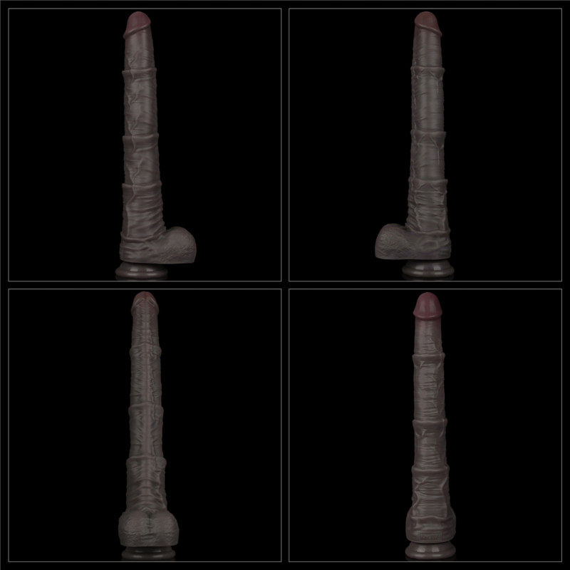 Фалоімітатор LoveToy Dual Layered Bendable Silicone Cock XXL 16 Black