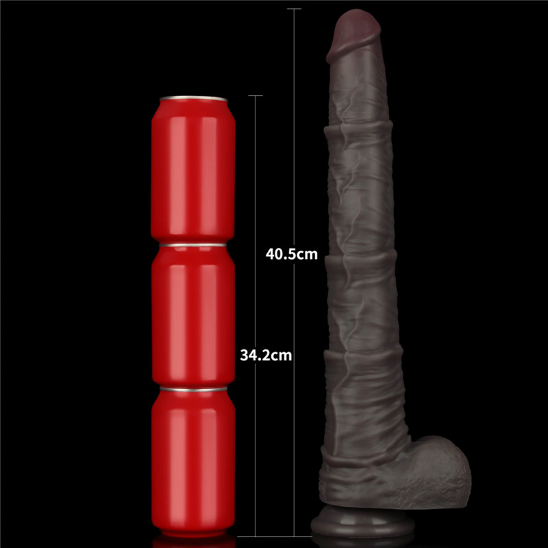 Фалоімітатор LoveToy Dual Layered Bendable Silicone Cock XXL 16 Black