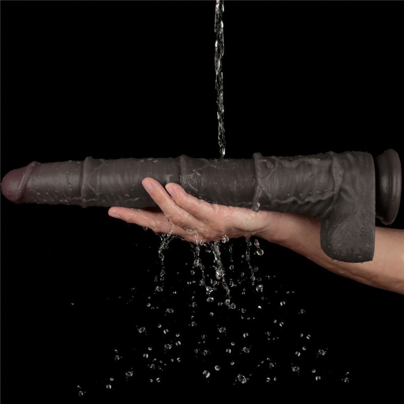 Фалоімітатор LoveToy Dual Layered Bendable Silicone Cock XXL 16 Black