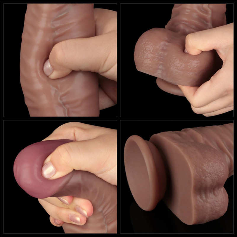 Фалоімітатор LoveToy Dual Layered Bendable Silicone Cock XXL 16 Flesh