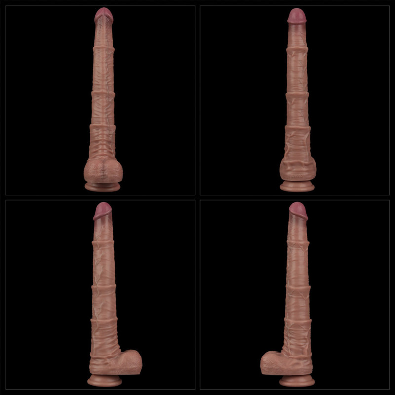 Фалоімітатор LoveToy Dual Layered Bendable Silicone Cock XXL 16 Flesh