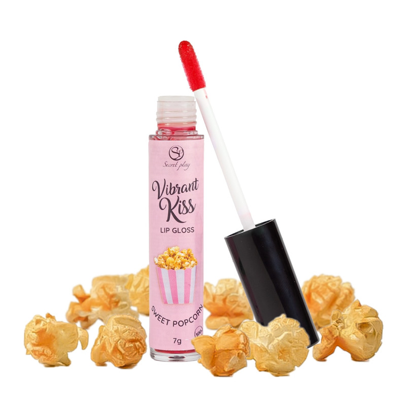 Блеск для губ с эффектом вибрации Secret Play Sweet Popcorn Lip Gloss Vibrant Kiss