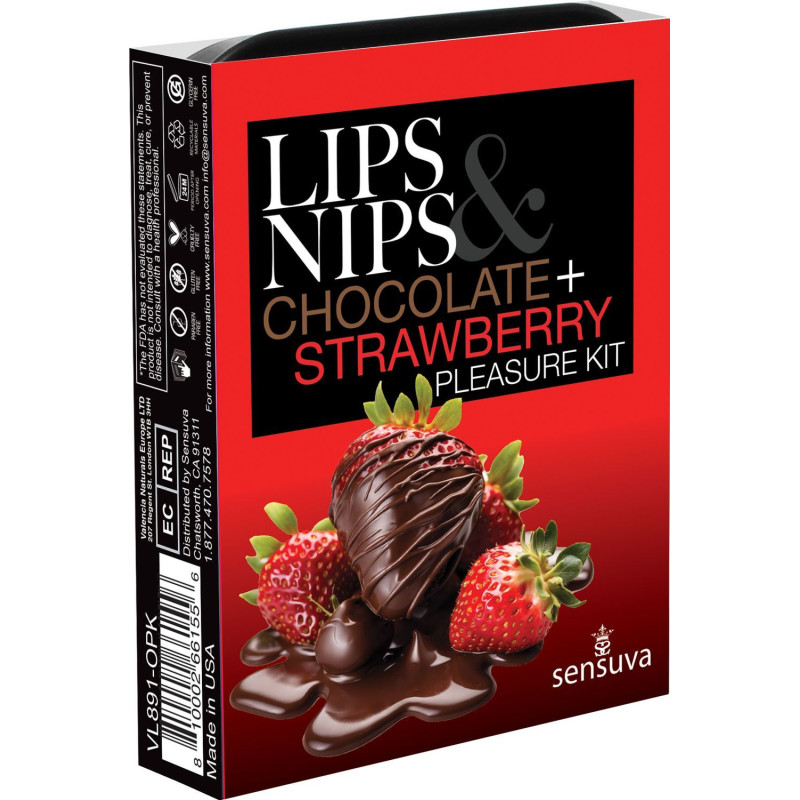 Подарунковий набір Sensuva Lips & Nips Pleasure Kit - Chocolate Strawberry 2 x 4г