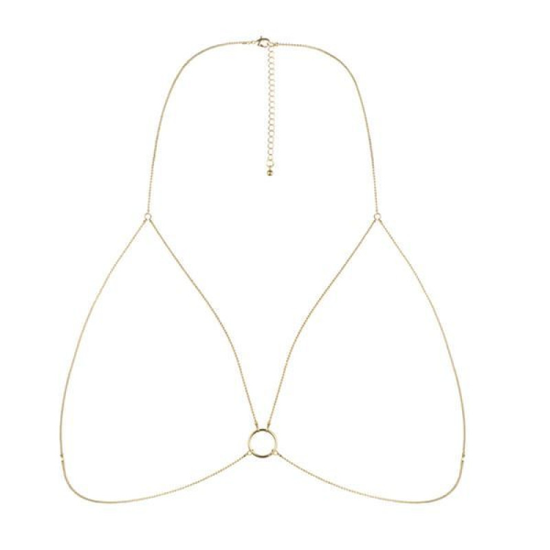Ланцюжок портупея Bijoux Indiscrets Magnifique Bra Chain Золотий