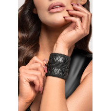 Женский кошелек-браслет Noir Handmade F326, black, под кожу, рельефный узор, карман на молнии