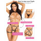 Комплект с жемчугом Leg Avenue Faux Pearl Halter Harness M
