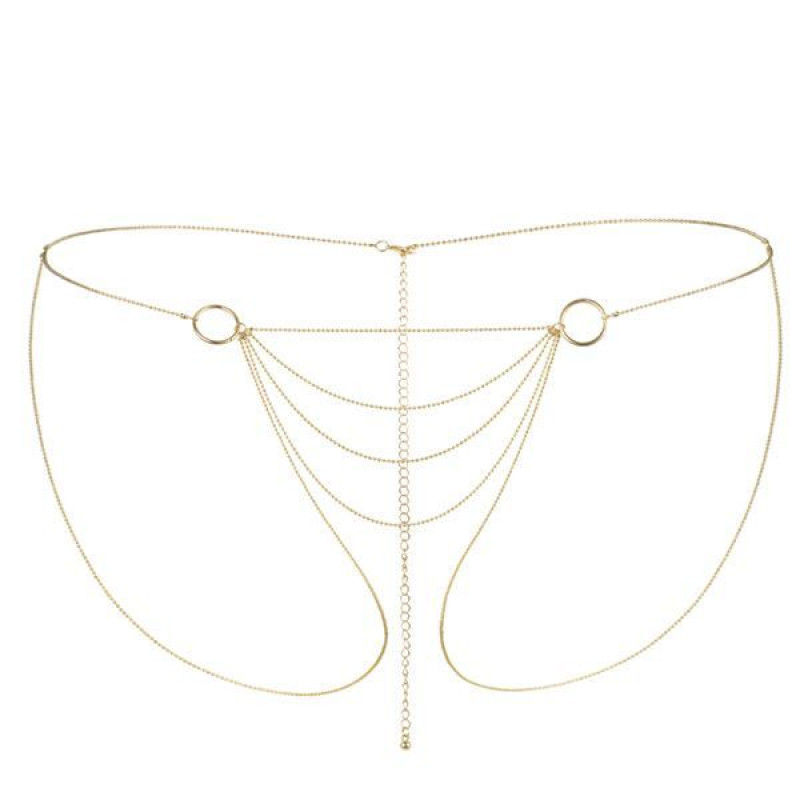 Цепочка трусики Bijoux Indiscrets Magnifique Bikini Chain Золотая