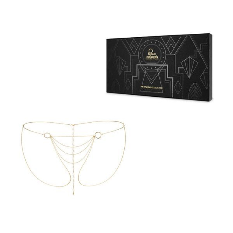 Цепочка трусики Bijoux Indiscrets Magnifique Bikini Chain Золотая