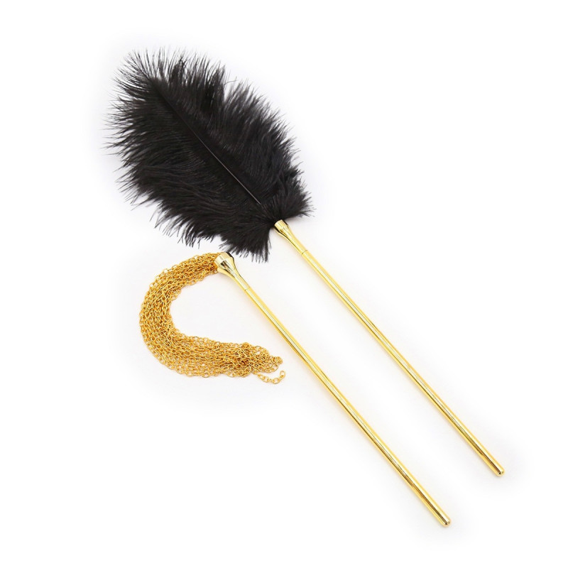 Перо для лоскотання з металевим батогом DS Fetish Whip Sex Feather
