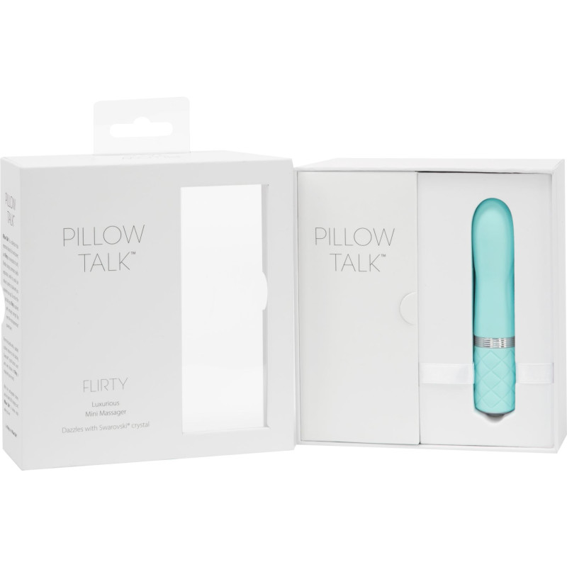 Розкішний вібратор PILLOW TALK Flirty із кристалом Сваровські Бірюзовий