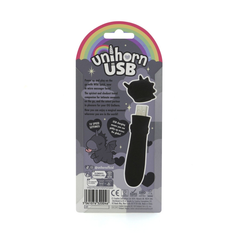 Вібратор-єдиноріжка Unihorn USB Bullet - Wild Spirit, віброкуля, USB-зарядка