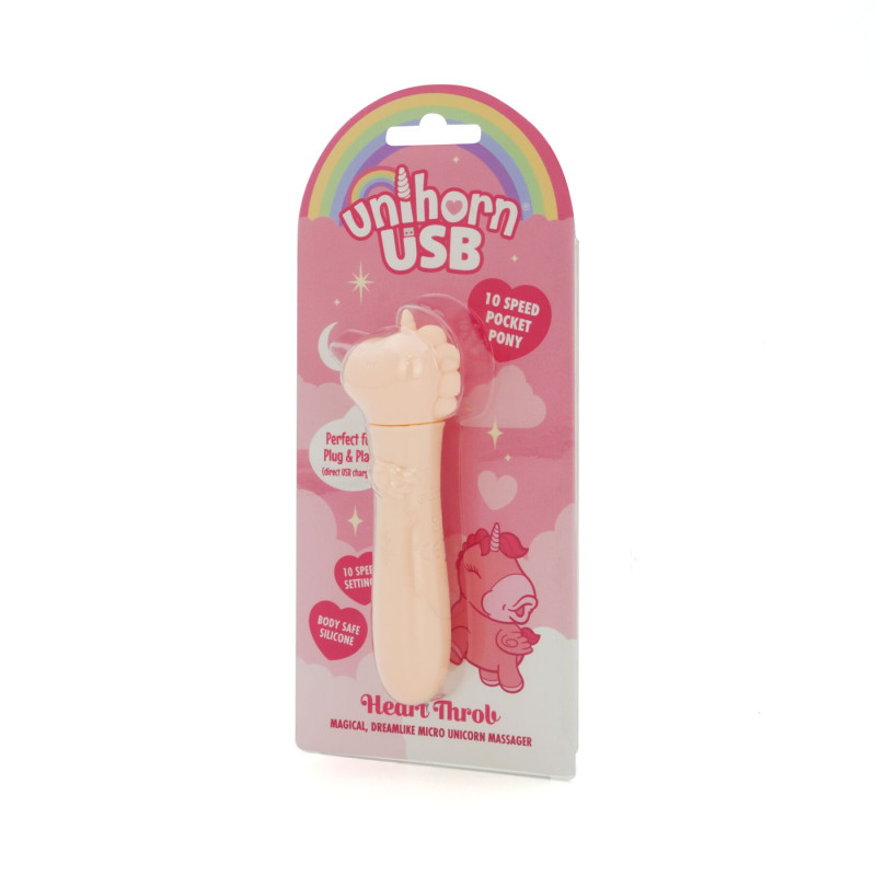 Вібратор-єдиноріжка Unihorn USB Bullet - Heart Throb, віброкуля, USB-зарядка