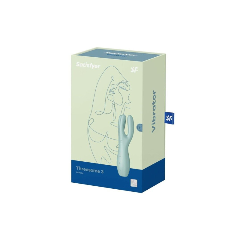 Кліторальний вібратор Satisfyer Threesome 3 Mint з трьома пальчиками