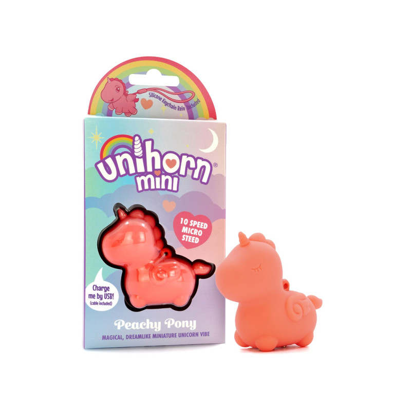 Вібратор-єдиноріжка Unihorn Mini - Peachy Pony, брелок з вібрацією