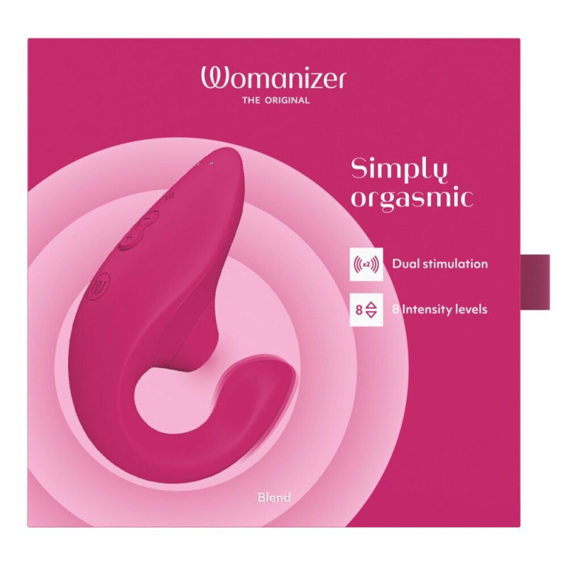 Вагінально-кліторальний стимулятор Womanizer Blend Vibrant Pink, вібрація + вакуум, 2 мотори