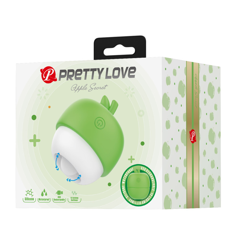 Клиторальный стимулятор Pretty Love Apple Secret Green, 12 licking settings