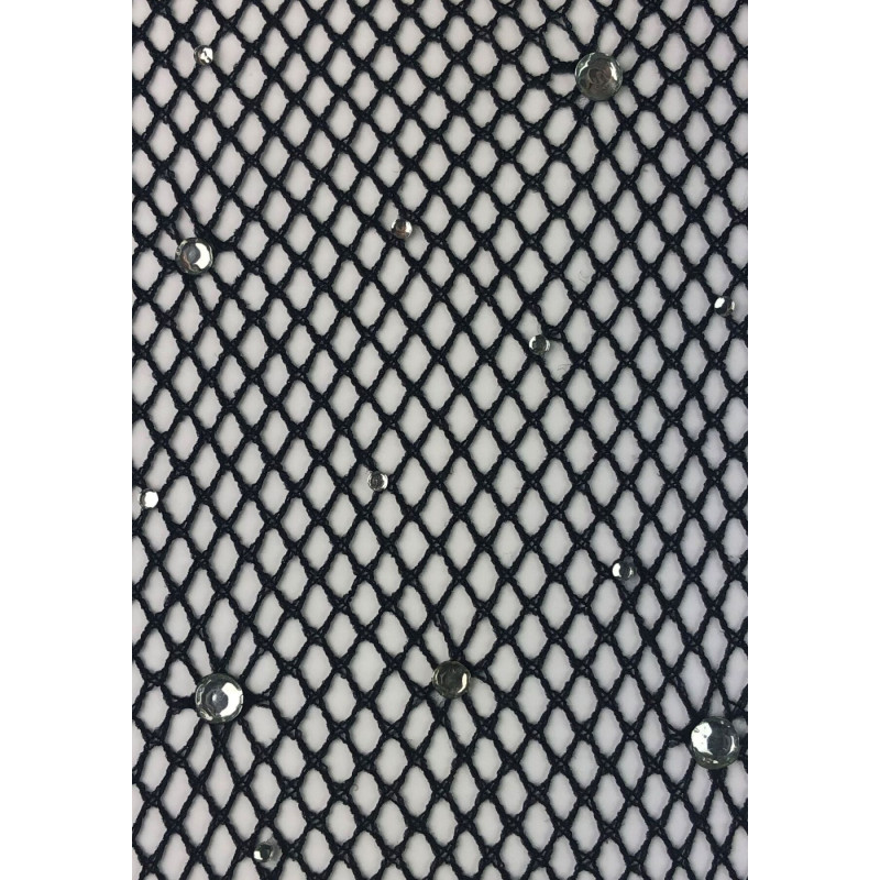 Колготки Leg Avenue Rhinestone micro net tights Plus size Black, мелкая сетка, стразы