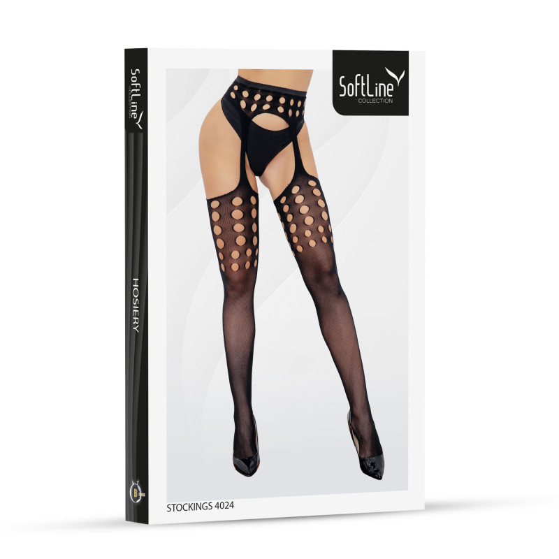 Еротичні колготки SoftLine Stockings 4024 One Size Black