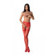 Эротические колготки-бодистокинг с ажурным поясом Passion S027 One Size, red, открытый доступ