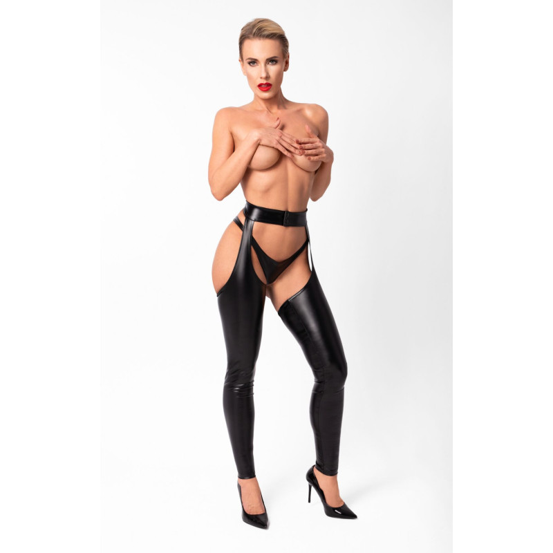 Леггинсы Noir Handmade F323 Rebel, XXL, black, под латекс, с открытыми бедрами и ягодицами