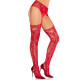 Колготки Leg Avenue Net Stockings with Attached Garter Belt One Size Red