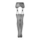 Эротические колготки-бодистокинг Obsessive Garter stockings S821 черные S/M/L