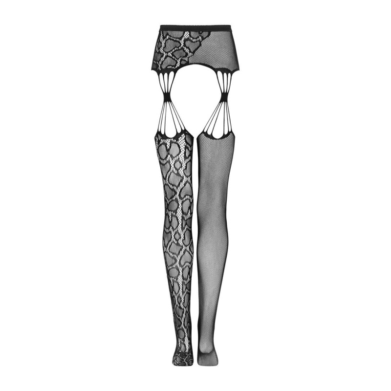 Эротические колготки-бодистокинг Obsessive Garter stockings S821 черные S/M/L