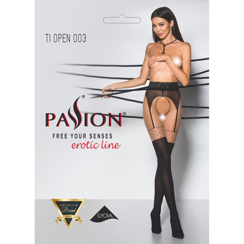 Еротичні колготки Passion TIOPEN 003 Чорні 1/2 20/40 den