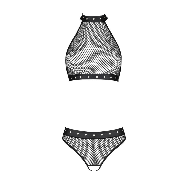 Білизна з відкритим доступом Passion MOONLIGHT SET black L/XL