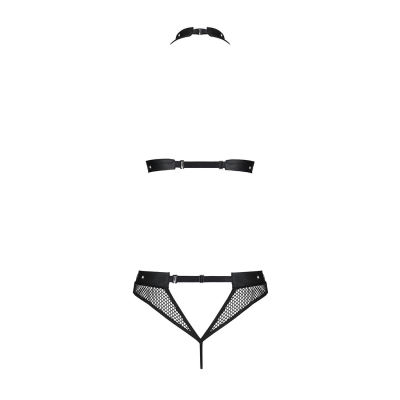 Білизна з відкритим доступом Passion MOONLIGHT SET black L/XL