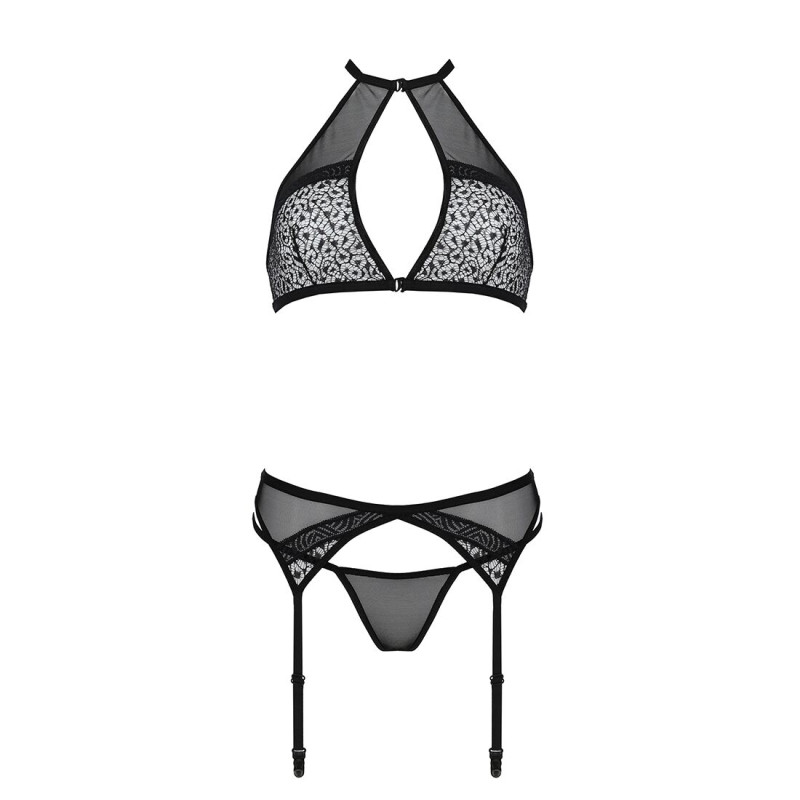 Комплект білизни Passion SATARA SET black S/M