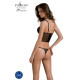 Комплект Passion KERRIA SET black, XXL/XXXL сетка+кружево, бюстье и стринги