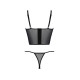 Комплект Passion KERRIA SET black, XXL/XXXL сетка+кружево, бюстье и стринги