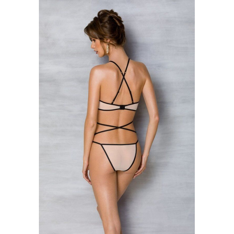 Комплект белья Passion CHIKA SET, S/M, cream, топ, трусики