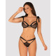 Полупрозрачный эротический комплект Obsessive Obsessivia 2-pcs set black S/M