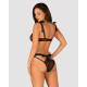Полупрозрачный эротический комплект Obsessive Obsessivia 2-pcs set black S/M