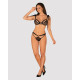 Полупрозрачный эротический комплект Obsessive Obsessivia 2-pcs set black S/M