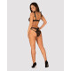 Полупрозрачный эротический комплект Obsessive Obsessivia 2-pcs set black S/M