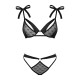 Полупрозрачный эротический комплект Obsessive Obsessivia 2-pcs set black S/M