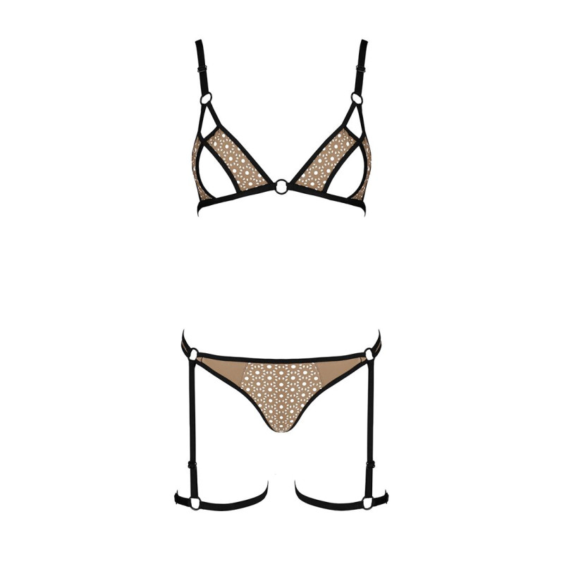 Эротический комплект нижнего белья Passion GABI SET beige L/XL