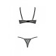 Эротический комплект Passion MARINA SET WITH OPEN BRA, XXL/XXXL, black, открытые чашки