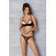 Эротический комплект Passion MARINA SET WITH OPEN BRA, XXL/XXXL, black, открытые чашки