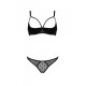 Эротический комплект Passion MARINA SET WITH OPEN BRA, L/XL, black, открытые чашки