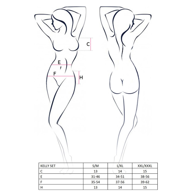 Эротический комплект Passion Erotic Line KELLY SET S/M Черный