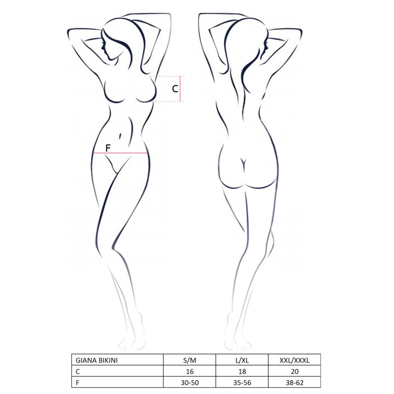 Комплект белья Passion GIANA BIKINI XXL/XXXL Белый