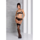 Сексуальный комплект с поясом для чулок Passion LOVELIA SET black L/XL