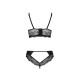Комплект з еко-шкіри та мережива Passion Loona Set black S/M