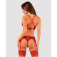 Obsessive Lacelove cupless 3-pcs set красный XS/S