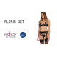 Комплект білизни Passion FLORIS SET Чорний S/M