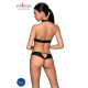 Комплект із екошкіри Passion Malwia Set with Open Bra black S/M